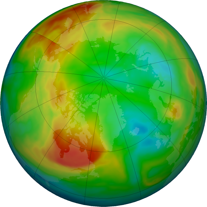 Arctic ozone map for 20 January 2022